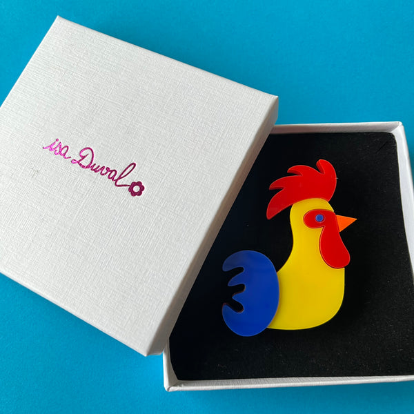 FRENCH ROOSTER Acrylic Brooch